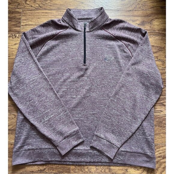 Greg Norman Mens Size XXL 1/4 Zip Microfleeced Double Knit Pullover Maroon - Picture 1 of 9